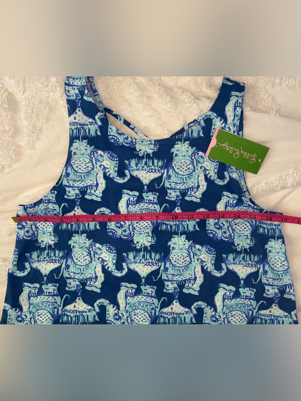Lilly Pulitzer Blue and Light Blue Printed Elephant Cotton Dress 🐘❤️ - Picture 11 of 16